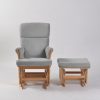 DSC_8806 Natural Wood Nursery Glider Chair with Ottoman