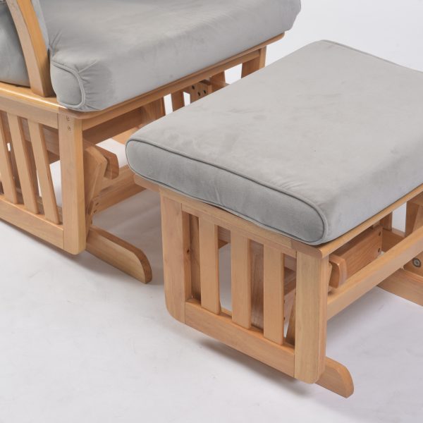 DSC_8820 Natural Wood Nursery Glider Chair with Ottoman