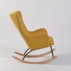 Wingback Nursery Rocking Chair with Wooden Base