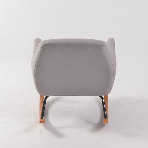 Modern Nursery Rocking Chair Back View Back view of light gray modern nursery rocking chair