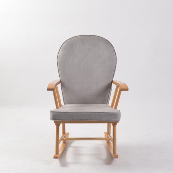 DSC_8976 Upholstered Wooden Nursery Rocking Chair