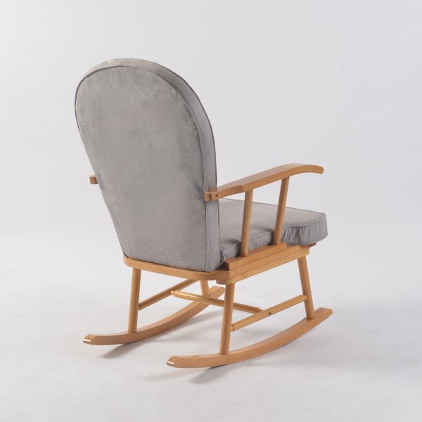 DSC_8983 Upholstered Wooden Nursery Rocking Chair