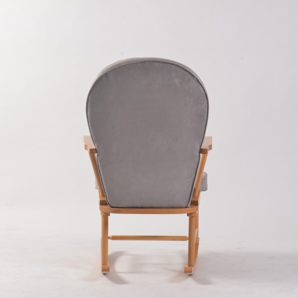 DSC_8986 Upholstered Wooden Nursery Rocking Chair
