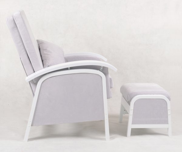 Upholstered Nursery Glider Chair with Ottoman