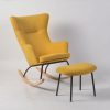 Wingback Nursery Rocking Chair with Wooden Base