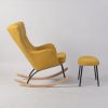 Wingback Nursery Rocking Chair with Wooden Base