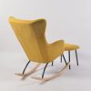 Wingback Nursery Rocking Chair with Wooden Base
