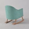 Side view of mint green kids rocker chair