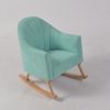 Upholstered kids rocking chair with wooden rockers