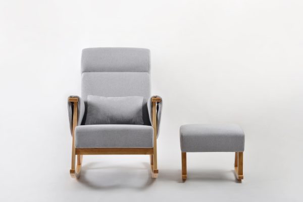 DSC_9328 拷贝 0 Upholstered Wooden Nursery Rocking Chair with Ottoman