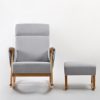 DSC_9328 拷贝 1 Upholstered Wooden Nursery Rocking Chair with Ottoman