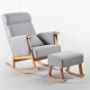 DSC_9334 拷贝 0 Upholstered Wooden Nursery Rocking Chair with Ottoman