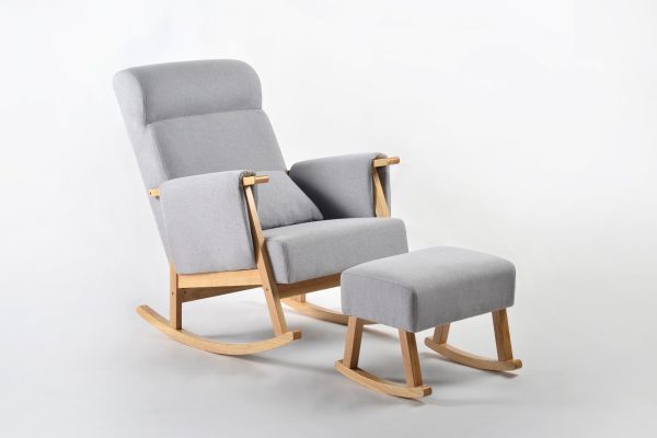 DSC_9334 拷贝 0 Upholstered Wooden Nursery Rocking Chair with Ottoman