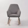 Gray Nursery Rocking Chair – Front View Front view of gray nursery rocking chair without headrest