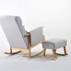 DSC_9348 拷贝 Upholstered Wooden Nursery Rocking Chair with Ottoman