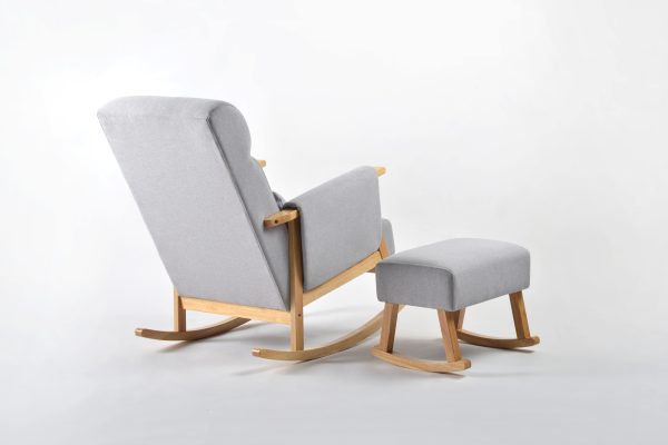 DSC_9348 拷贝 Upholstered Wooden Nursery Rocking Chair with Ottoman