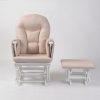 DSC_9354 Padded Wooden Nursery Glider Chair with Ottoman