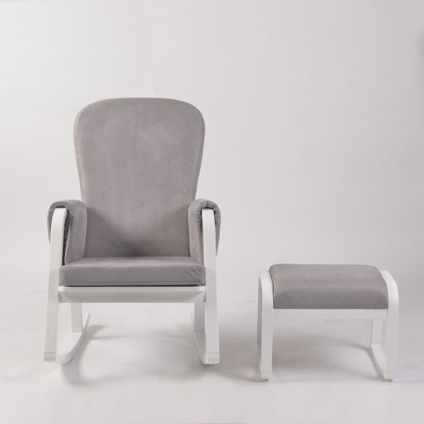DSC_9383 Modern Rocking Chair with Ottoman | Upholstered Lounge Chair for Living Room