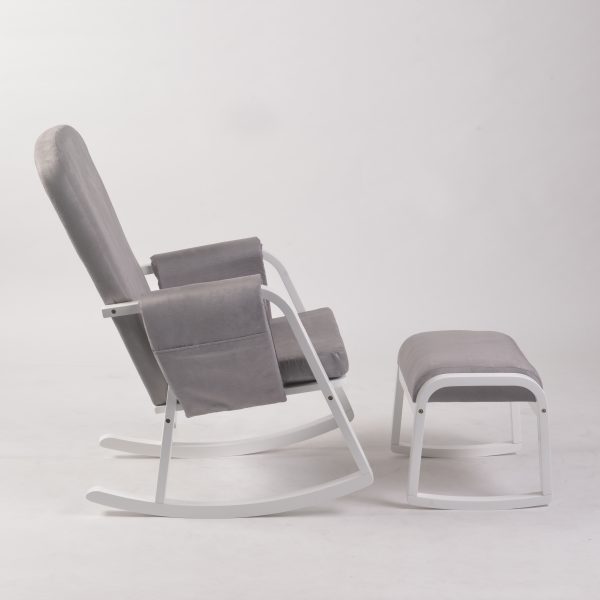 DSC_9390 Modern Rocking Chair with Ottoman | Upholstered Lounge Chair for Living Room