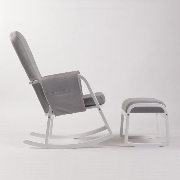 DSC_9391 Modern Rocking Chair with Ottoman | Upholstered Lounge Chair for Living Room