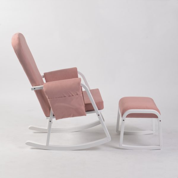 DSC_9401 Modern Rocking Chair with Ottoman | Upholstered Lounge Chair for Living Room