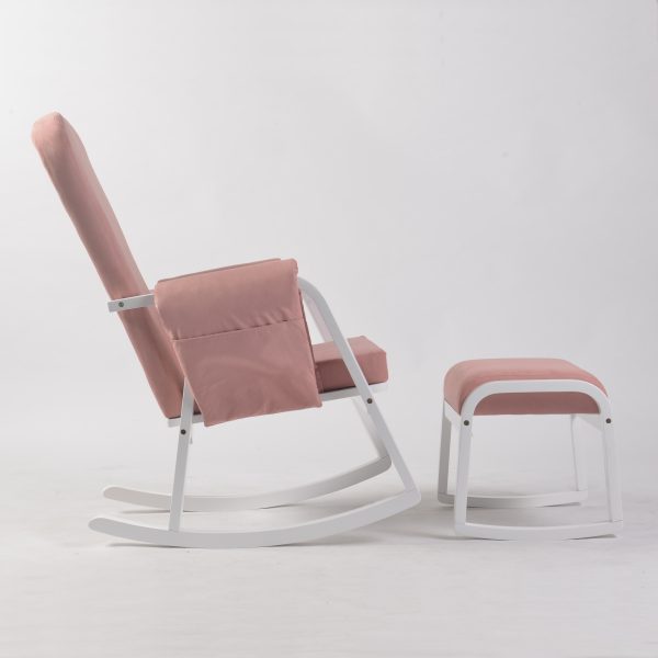 DSC_9402 Modern Rocking Chair with Ottoman | Upholstered Lounge Chair for Living Room