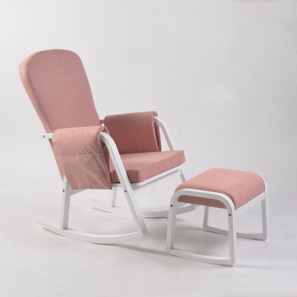 DSC_9404 Modern Rocking Chair with Ottoman | Upholstered Lounge Chair for Living Room