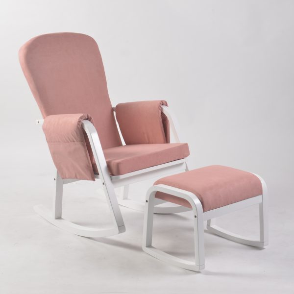 DSC_9407 Modern Rocking Chair with Ottoman | Upholstered Lounge Chair for Living Room