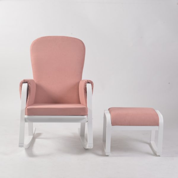 DSC_9408 Modern Rocking Chair with Ottoman | Upholstered Lounge Chair for Living Room