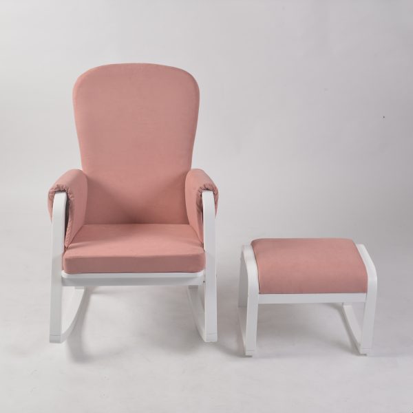 DSC_9409 Modern Rocking Chair with Ottoman | Upholstered Lounge Chair for Living Room