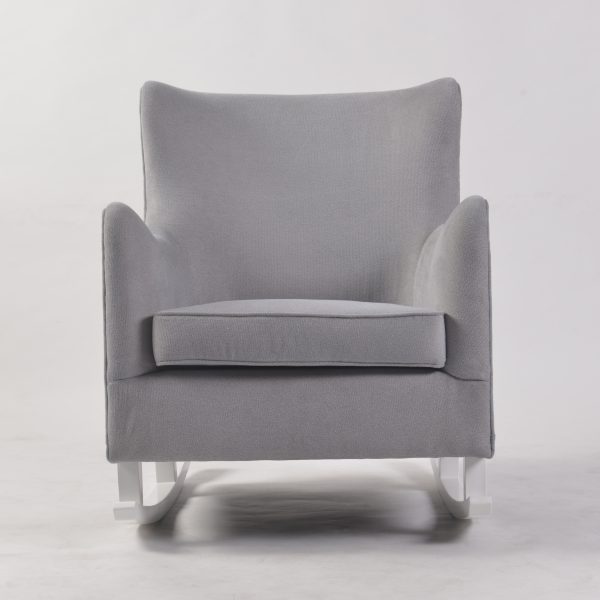 DSC_9512 Wingback Upholstered Nursery Rocking Chair