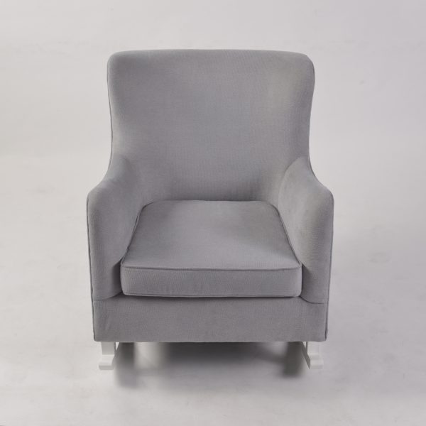 DSC_9513 Wingback Upholstered Nursery Rocking Chair