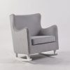 DSC_9517 Wingback Upholstered Nursery Rocking Chair