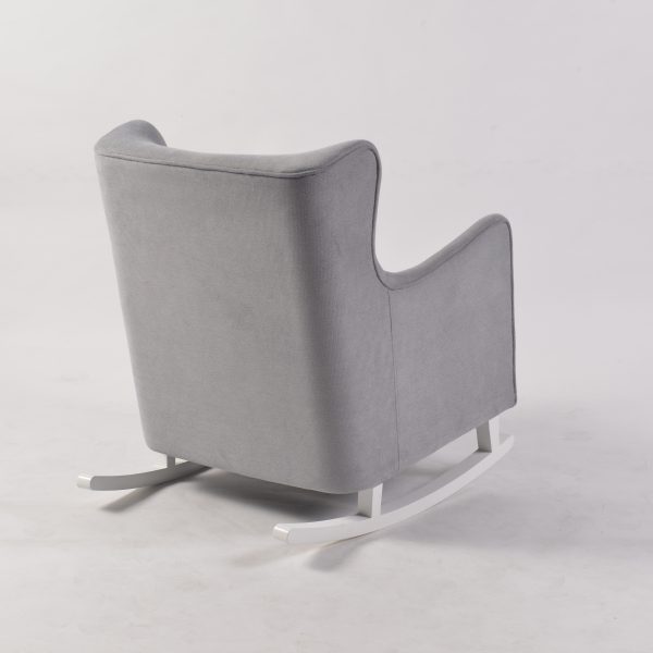 DSC_9522 Wingback Upholstered Nursery Rocking Chair