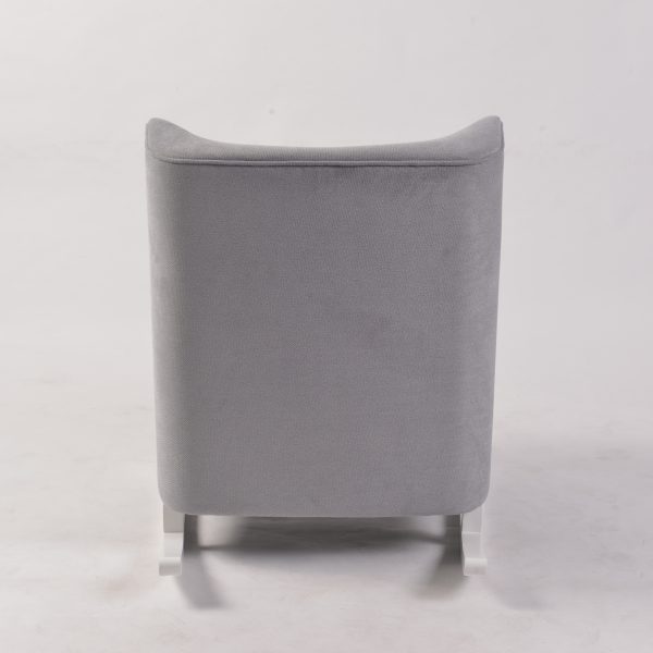 DSC_9524 Wingback Upholstered Nursery Rocking Chair