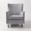 DSC_9528 Wingback Upholstered Nursery Rocking Chair