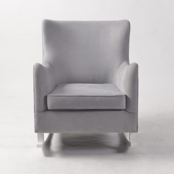 DSC_9528 Wingback Upholstered Nursery Rocking Chair