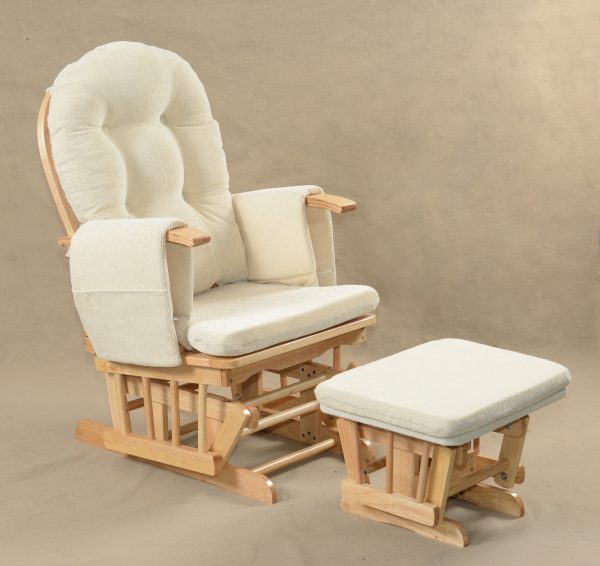 Classic Nursery Glider Chair with Ottoman