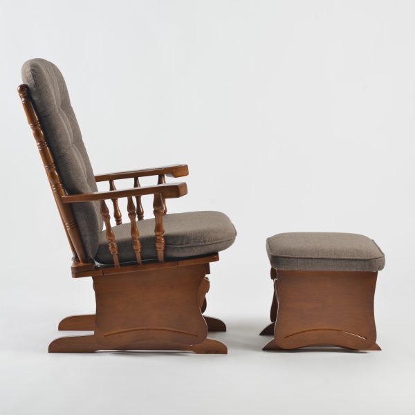 Img0017 Button Tufted Wooden Nursery Glider Chair with Ottoman