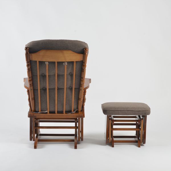 Img0023 Button Tufted Wooden Nursery Glider Chair with Ottoman