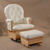 Tufted Nursery Glider Chair with Ottoman White Set White tufted nursery glider chair with matching padded ottoman