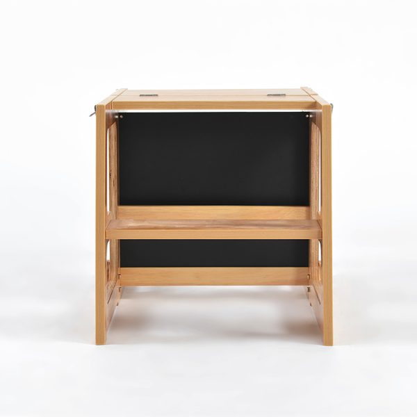 TH014 本色 (18) 2-in-1 Convertible Learning Tower and Kids Table with Chalkboard