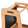 TH014 本色 (3) 2-in-1 Convertible Learning Tower and Kids Table with Chalkboard