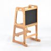 TH014 本色 (7) 2-in-1 Convertible Learning Tower and Kids Table with Chalkboard