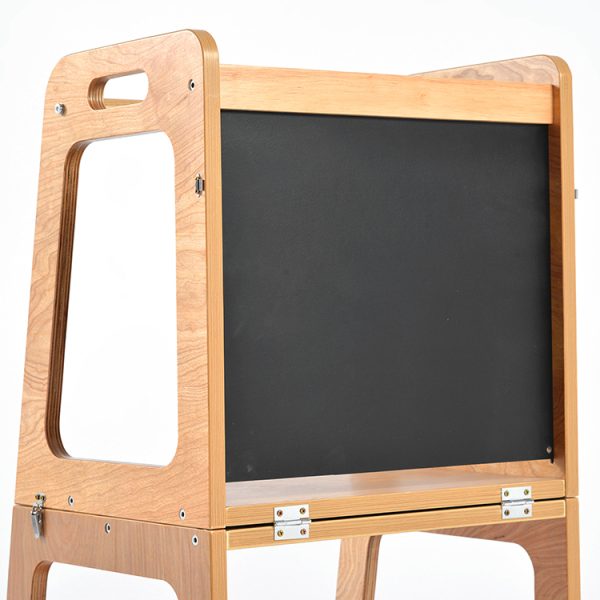TH014 本色 (8) 2-in-1 Convertible Learning Tower and Kids Table with Chalkboard