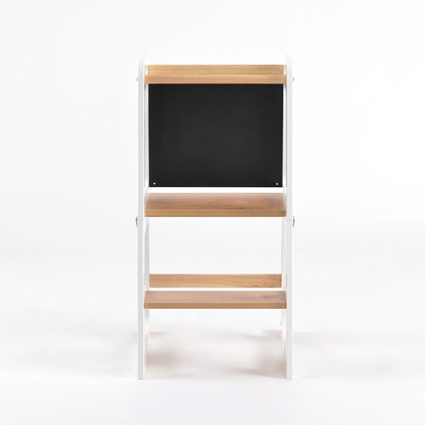 TH014 白 (1) 2-in-1 Convertible Learning Tower and Kids Table with Chalkboard