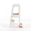 TH014 白 (11) 2-in-1 Convertible Learning Tower and Kids Table with Chalkboard