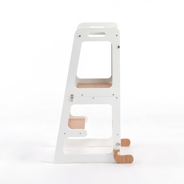 TH014 白 (11) 2-in-1 Convertible Learning Tower and Kids Table with Chalkboard
