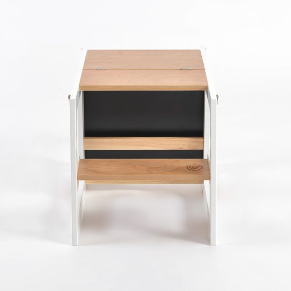 TH014 白 (16) 2-in-1 Convertible Learning Tower and Kids Table with Chalkboard
