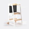 TH014 白 (2) 2-in-1 Convertible Learning Tower and Kids Table with Chalkboard